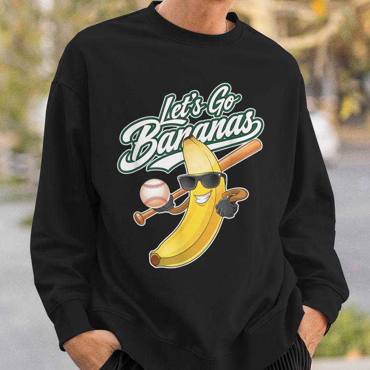 Let's Go Bananas Playing Baseball Baseball Player Sweatshirt Gifts for Him