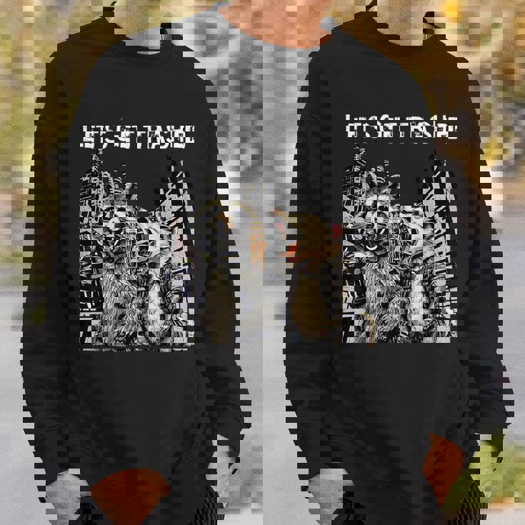 Let's Get Trashed Raccoon And Opossum Drinking Beer Sweatshirt Gifts for Him