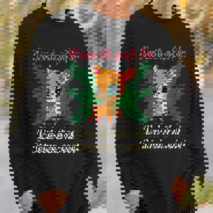 Liebe Zur Weihnachtszeit Reh Kitz Rehkitz Rotwein Tannen Sweatshirt Geschenke für Ihn