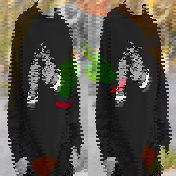 Light Up Some Christmas Spirit Christmas Green Hand Party Sweatshirt Gifts for Him