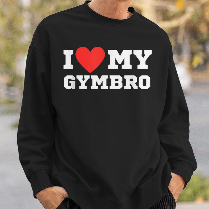 I Love My Gymbro Y2k Sigma Red Heart Sweatshirt Geschenke für Ihn