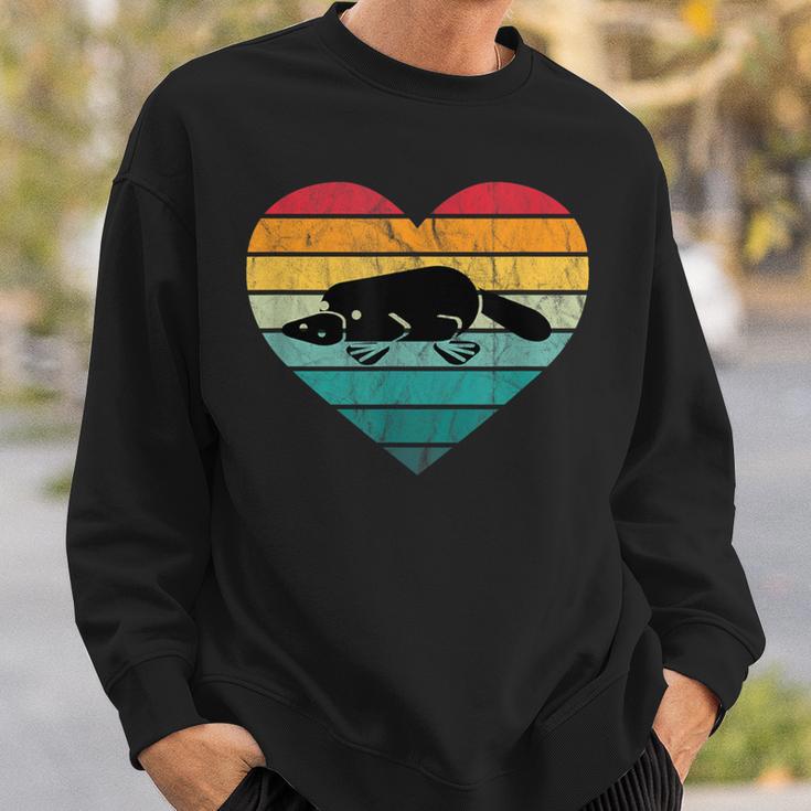 I Love Platypus Silhouette Heart Wilderness Australia Sweatshirt Geschenke für Ihn