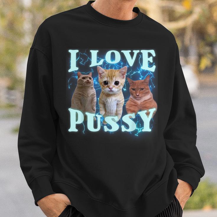 I Love Pussy Cat Sweatshirt Geschenke für Ihn