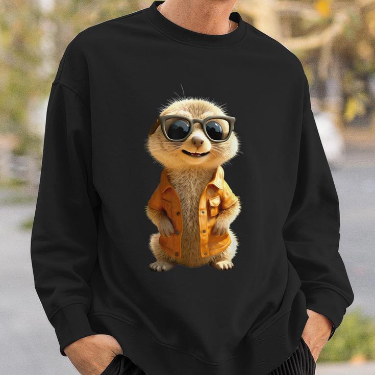 Meerkat With Sunglasses Animal Lovers Cute Surikate Sweatshirt Geschenke für Ihn