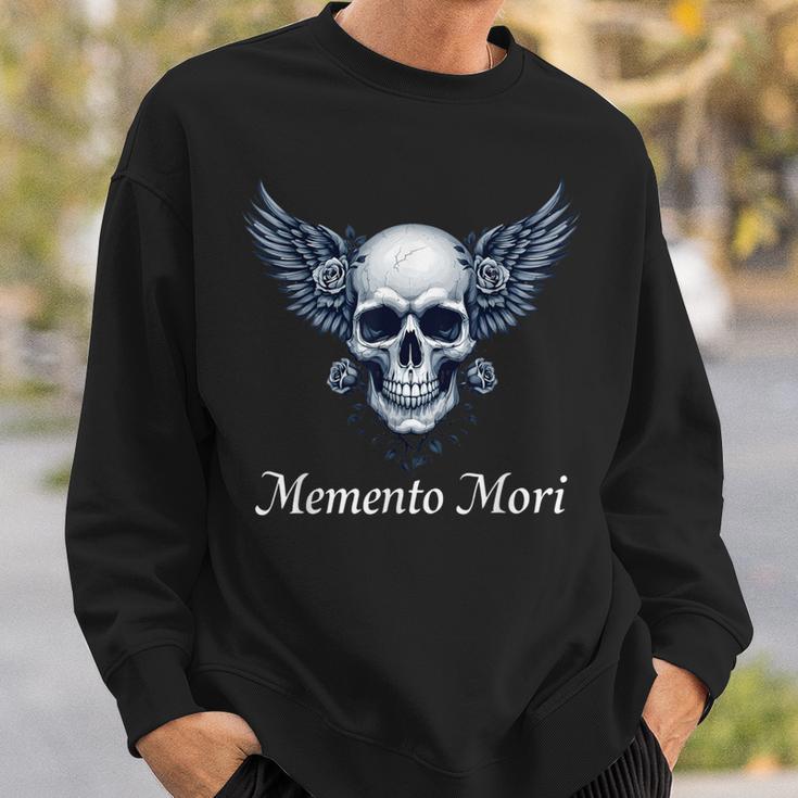 Memento Mori Gothic Skull & Wings Sweatshirt Geschenke für Ihn