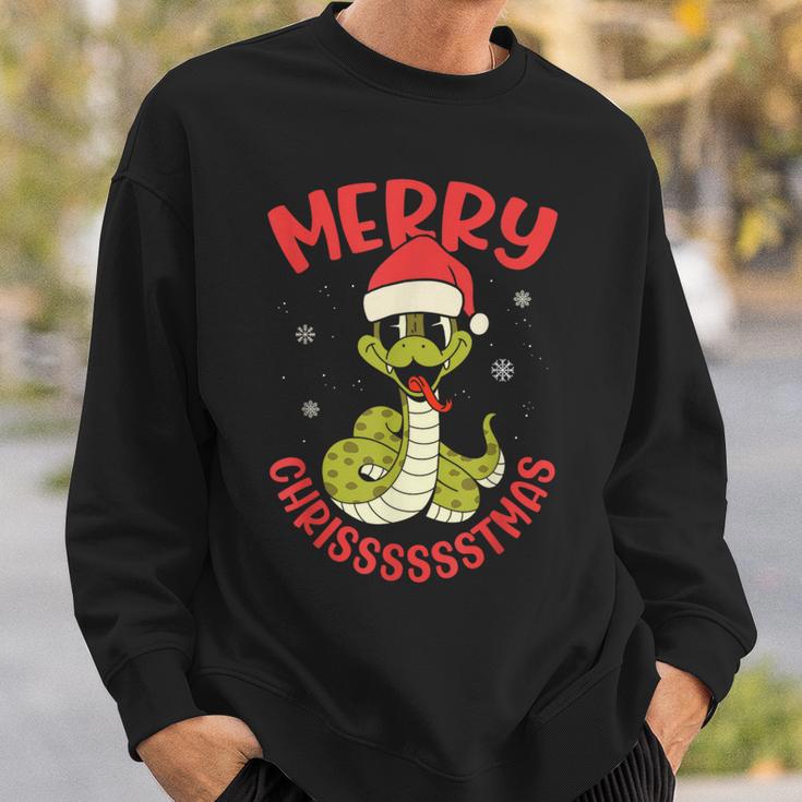 Merry Chrisssstmas Snake Cute Snake Christmas Sweatshirt Geschenke für Ihn