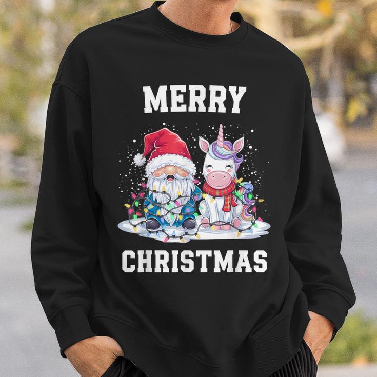 Merry Christmas Santa Hat Gnome Unicorn Xmas Party Christmas Sweatshirt Geschenke für Ihn