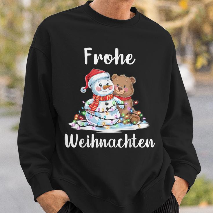 Merry Christmas Snowman Christmas Bear Christmas Eve Sweatshirt Geschenke für Ihn