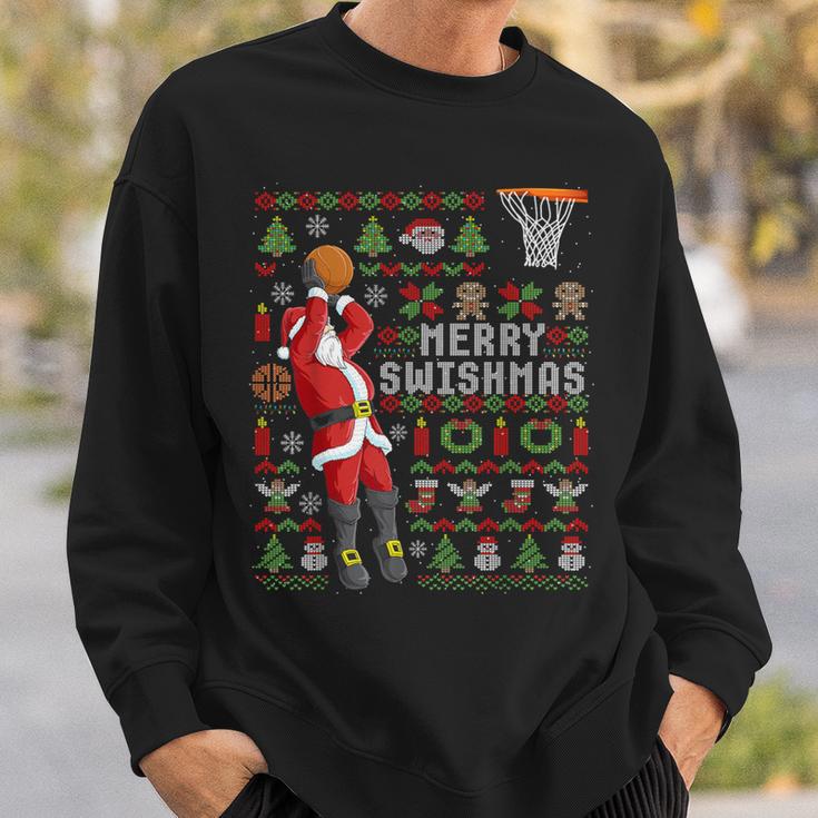 Merry Swishmas Ugly Christmas Basketball Christmas Sweatshirt Geschenke für Ihn