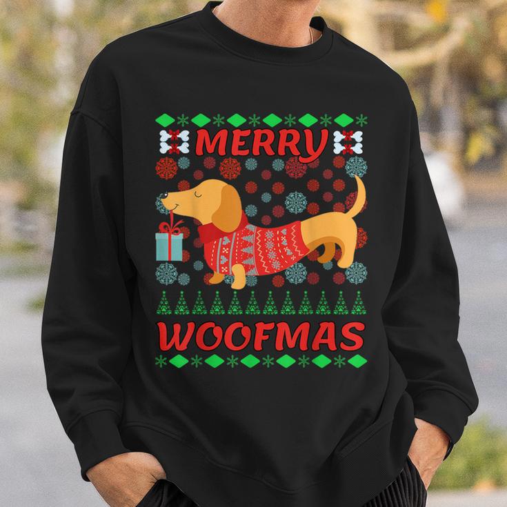 Merry Woofmas Dachshund Christmas Jumper Sweatshirt Geschenke für Ihn