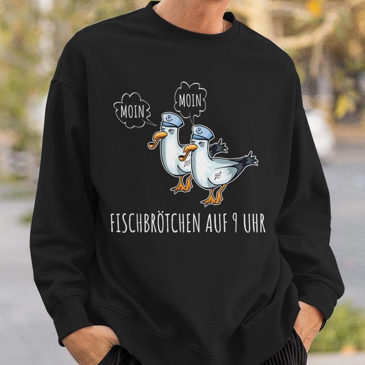 Moin Fish Buns Seagull North German Platgerman Sweatshirt Geschenke für Ihn