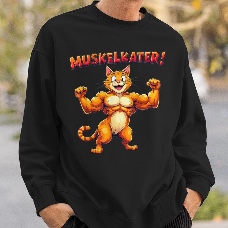 Muscle Soreness Cat Fitness With Cat Motif Sweatshirt Geschenke für Ihn