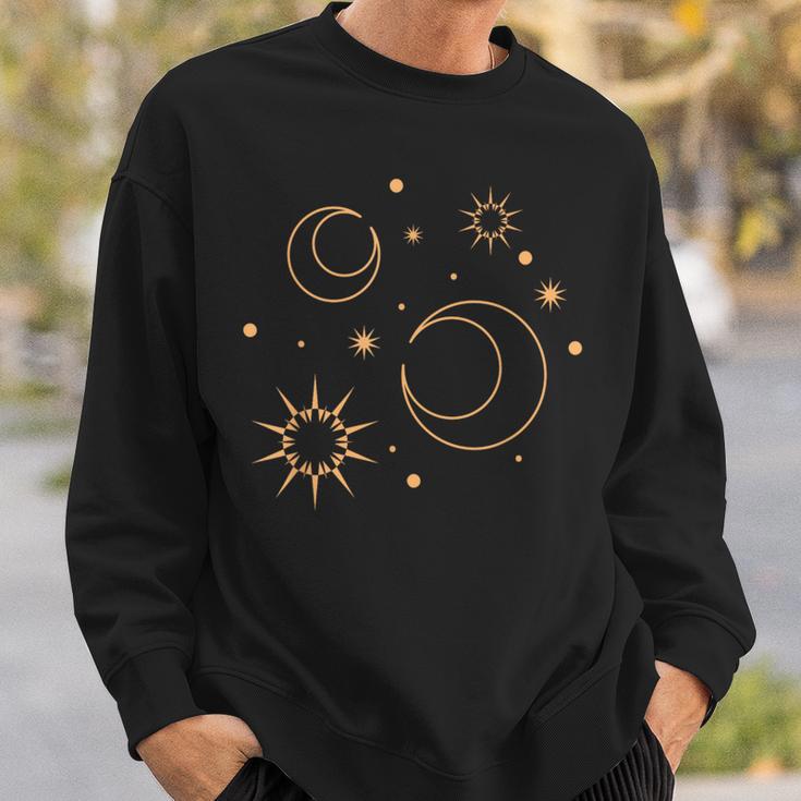 Night Star Moon Sun Sky Stars Esoteric Astrology Sweatshirt Geschenke für Ihn