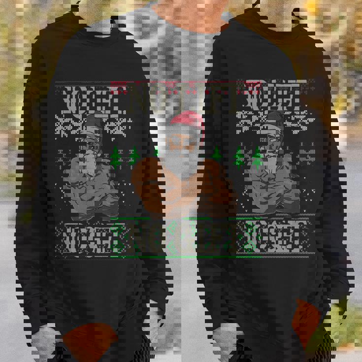 No Lift No Santa Claus Ugly Christmas Gym Workout X-Mas Sweatshirt Gifts for Him