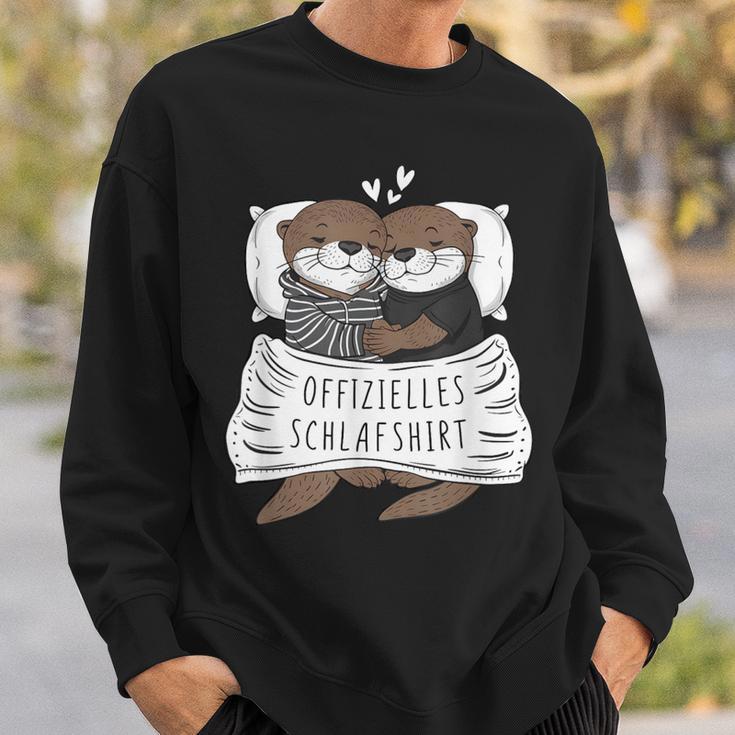 Official Sleep Cute Otter Couple Sleep Sweatshirt Geschenke für Ihn