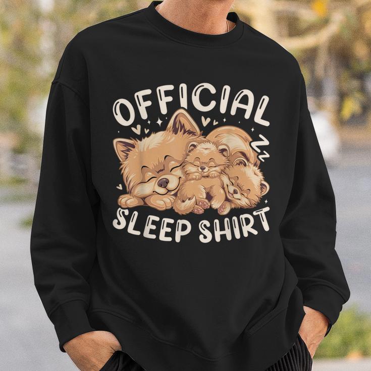 Official Sleep Pomeranian Dog With Puppy Sweatshirt Geschenke für Ihn