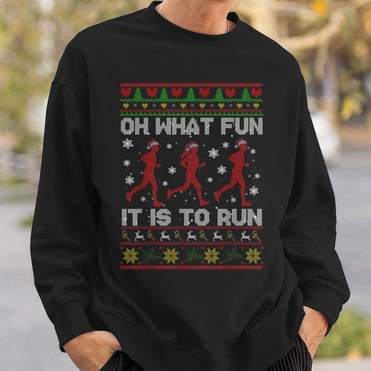 Oh What Fun It Is To Run Christmas Jumper Sweatshirt Geschenke für Ihn