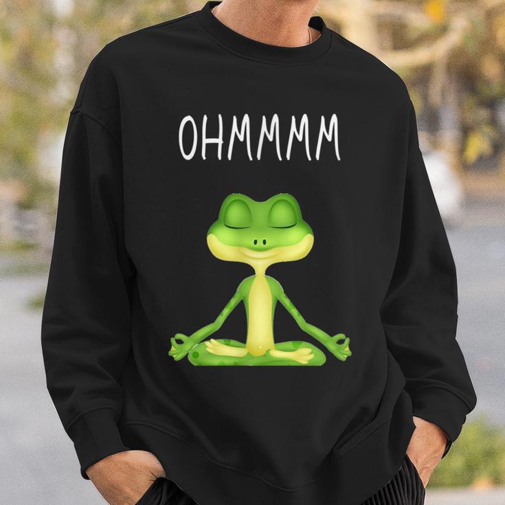 Ohmmmm With Saying Frog Meditation S Sweatshirt Geschenke für Ihn