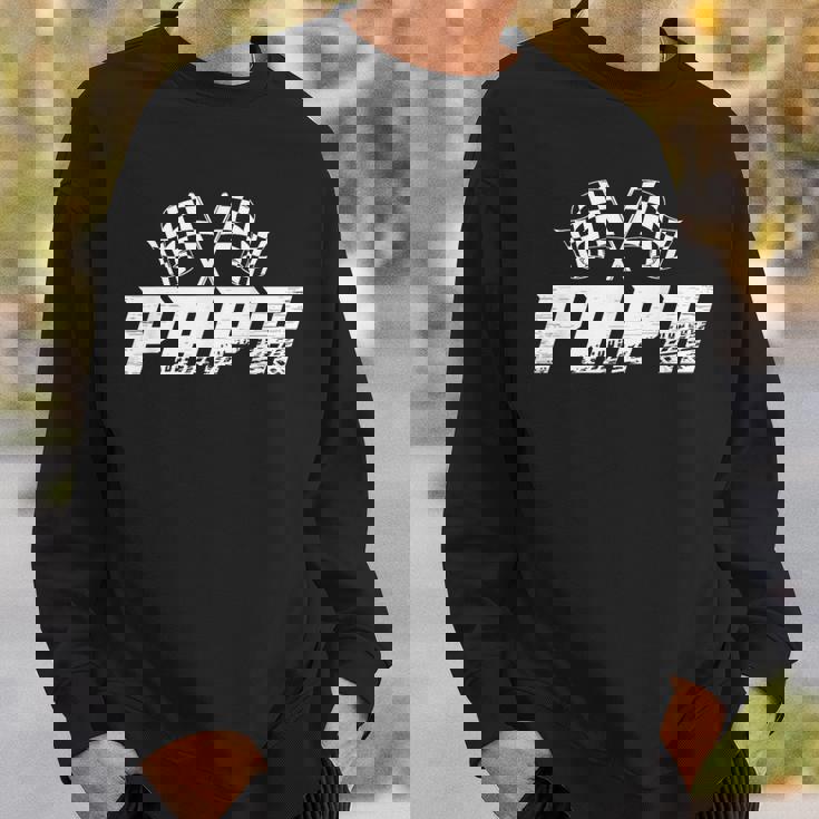Papa Pit Crew Family Racing Birthday Race Car Sweatshirt Gifts for Him