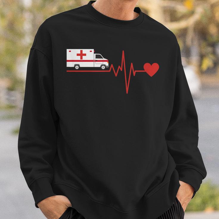 Paramedic With Emergency Service Driver Ekg Sweatshirt Geschenke für Ihn