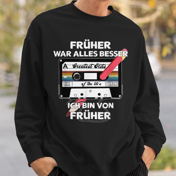 With Pencil Früher War Alles Besser Retro Cassette Sweatshirt Geschenke für Ihn