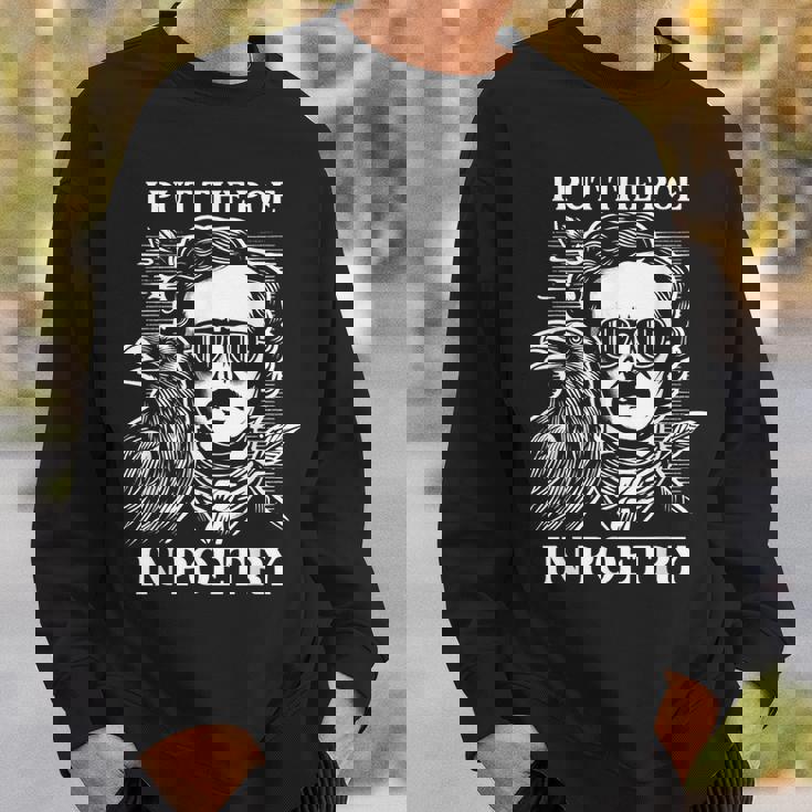 Poesía Poesía Edgar Allan Poe Con Raven Gothic Horror Escritor Camisa de entrenamiento Regalos para él