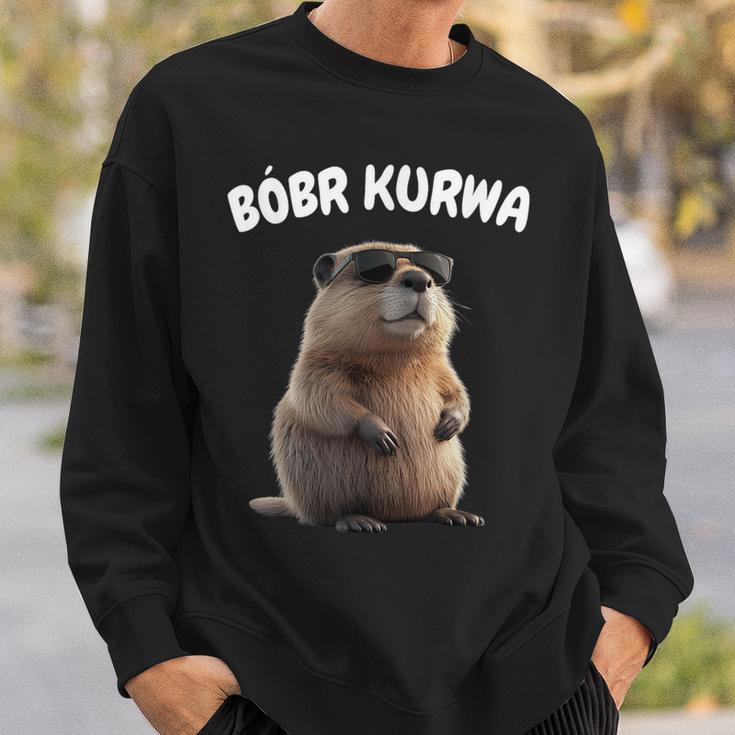 Polish Beaver Saying Bober Kurwa Yes Pierdole Bobr Sweatshirt Geschenke für Ihn