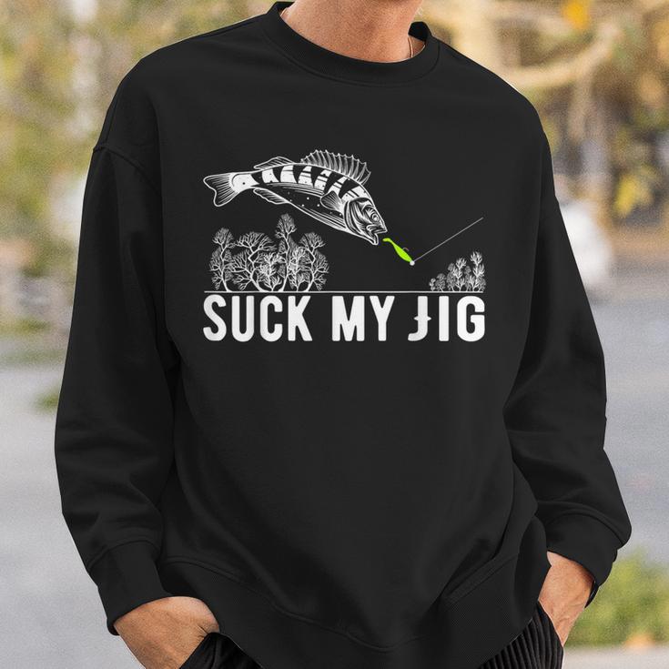 Predatory Fish Angler Suck My Jig Saying Sweatshirt Geschenke für Ihn