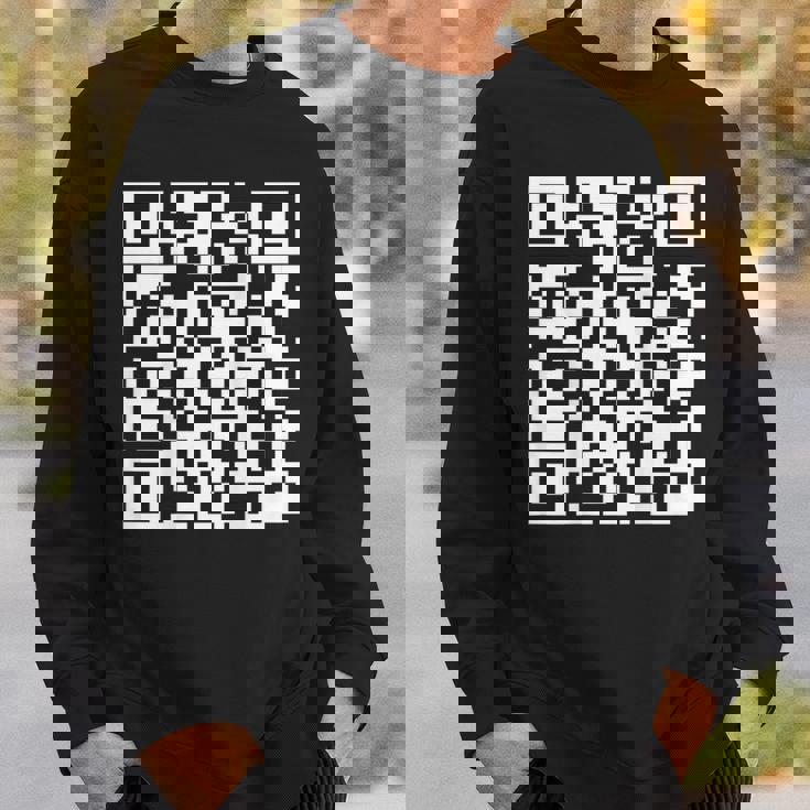 Qr Scan Code Adult Sarcasm Humor F-Ck You Fu Back Print Pull Sweatshirt Gifts for Him