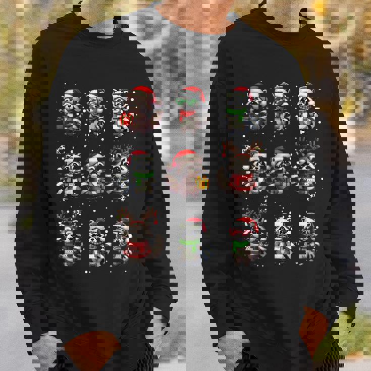 Raccoon Lover Christmas Lights Sweatshirt - Festive Pajama Top Gifts for Him