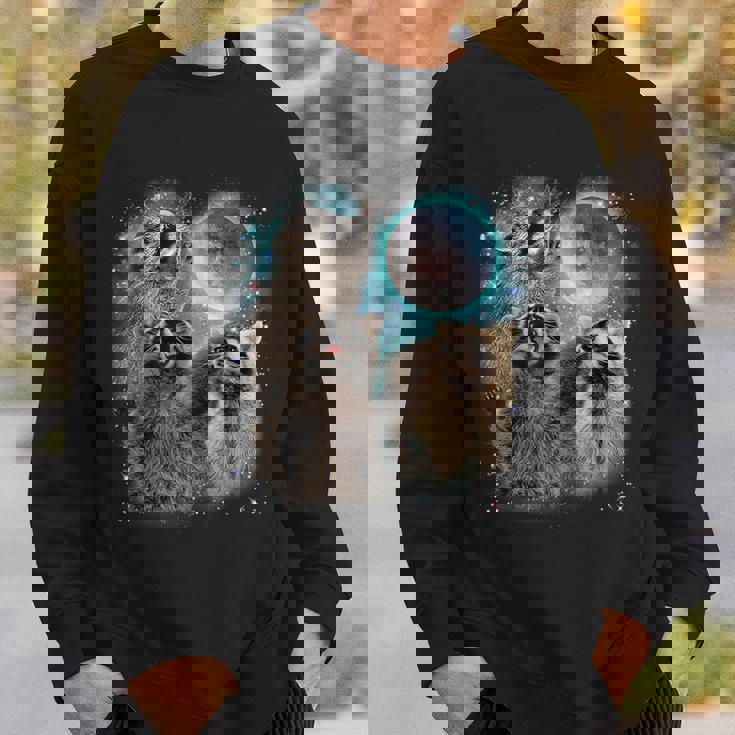 Raccoon Moon Sweatshirt for Men, Women & Kids - Fun Howling Design Gifts for Him