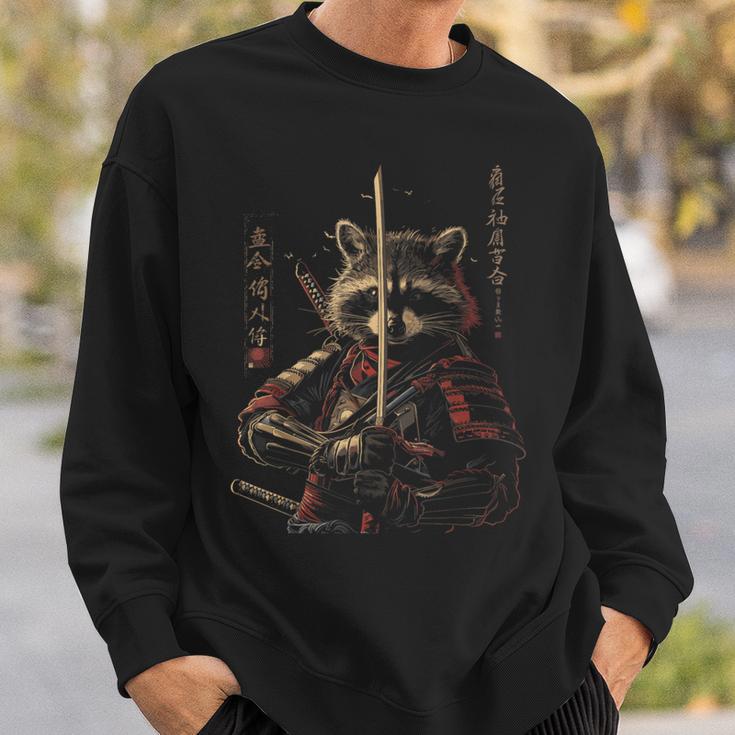 Raccoon Samurai Anime Cartoon Japanese Ninja Japan Sweatshirt Geschenke für Ihn