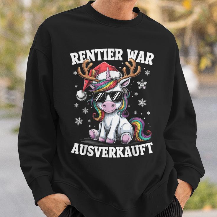 Reindeer Was Ausverkauft Christmas Unicorn Slogan Sweatshirt Geschenke für Ihn