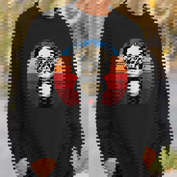 Retro Panda In Sunglasses BBQ Pool Party Panda Sweatshirt Gifts for Him
