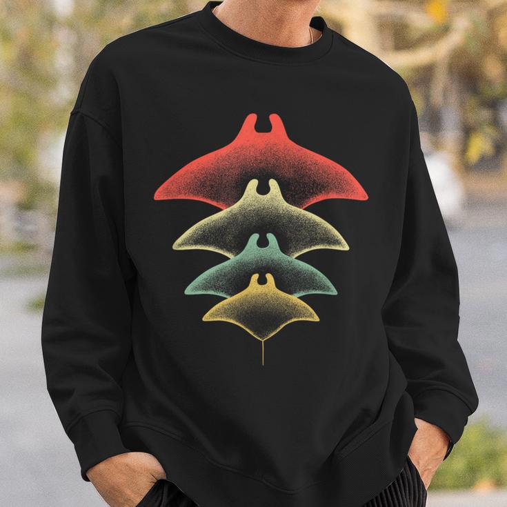 Retro Stingray Manta Ray Underwater Diving Sweatshirt Geschenke für Ihn