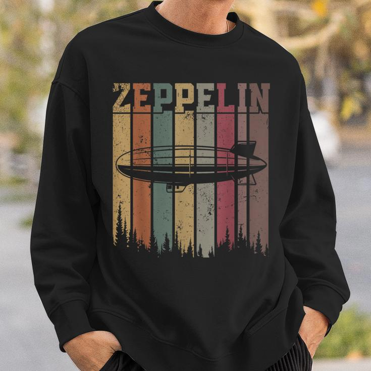 Retro Zeppelin 70Er Jahre Dirigible Blimp Luftschiff Zepelin Zepplin Sweatshirt Geschenke für Ihn