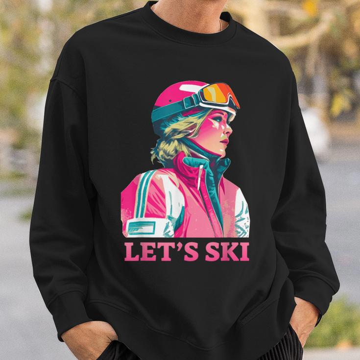 Retrointage Ski 80Er 90Er Jahre Skifahren Outfit Herren Damen Sweatshirt Geschenke für Ihn