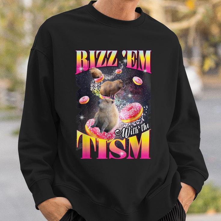 Rizz 'Em With The Tism Donut Capybara Sweatshirt Gifts for Him
