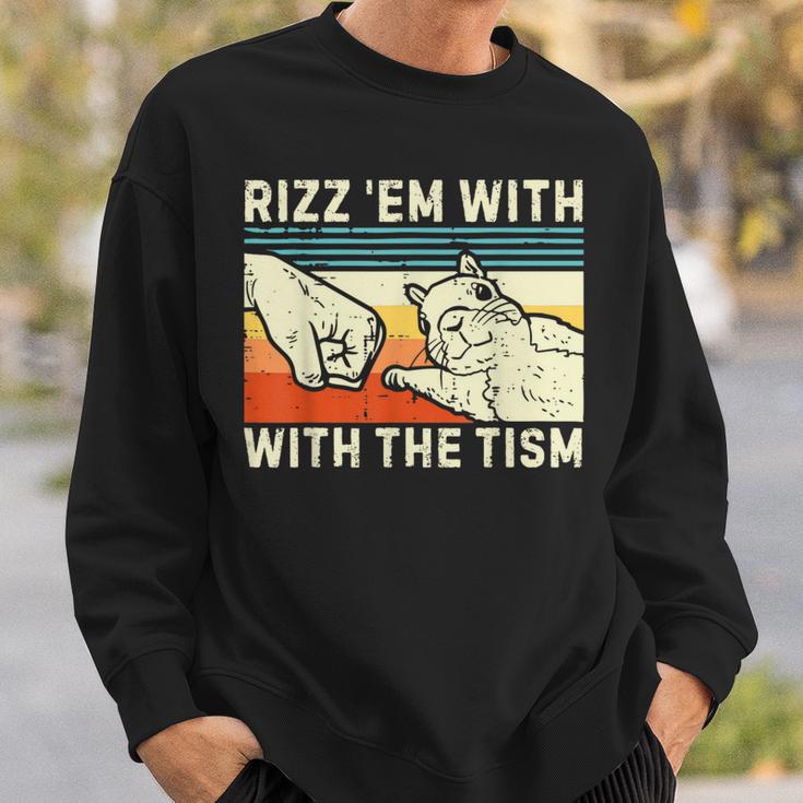 Rizz Em With The Tism Rizzler Joke Meme Rizzling Squirrel Sweatshirt Gifts for Him Rizz Em With The Tism Rizzler Joke Meme Rizzling Squirrel Sweatshirt Gifts for Him
