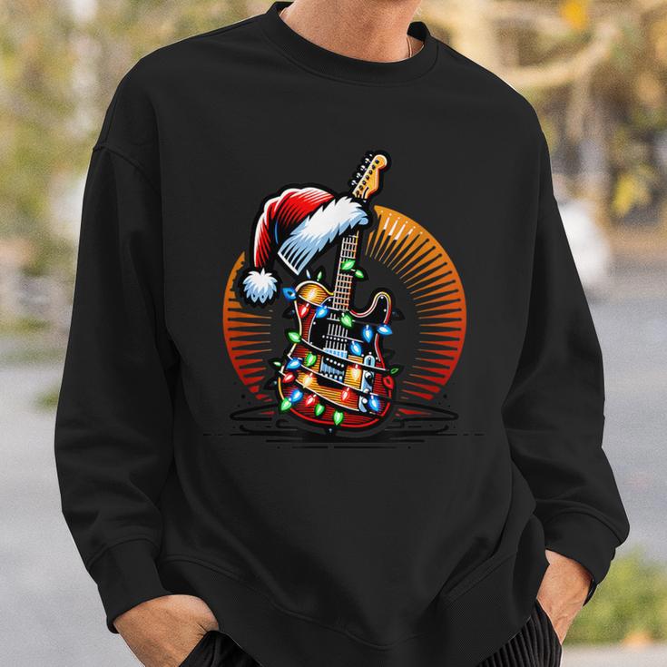 Rock & Roll Santa Guitar Guitar Christmas Sweatshirt Geschenke für Ihn