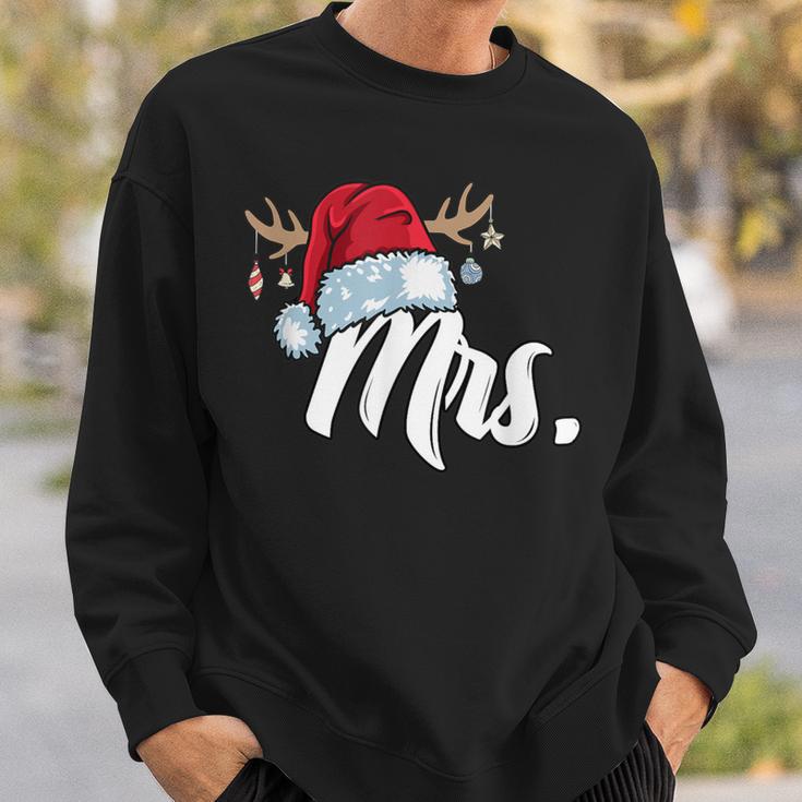 Santa Claus Hat Mrs Partner Outfit For Christmas Sweatshirt Geschenke für Ihn