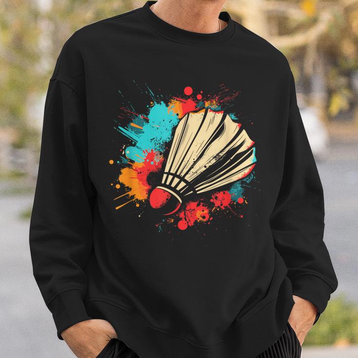 Shuttlecock Graffiti Badminton Lovers Badminton Hall Sweatshirt Geschenke für Ihn