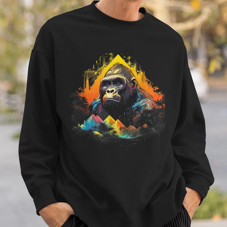 Silverback Gorilla Monkey Animal Sweatshirt Geschenke für Ihn