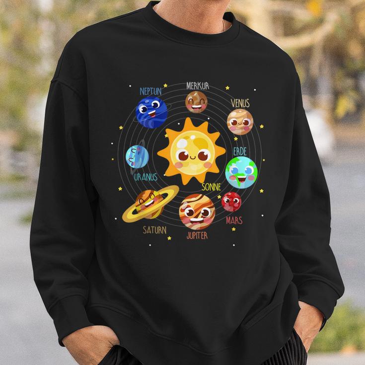 Sonnensystem Planet Weltraum Planeten Kinder Astronaut Sweatshirt Geschenke für Ihn