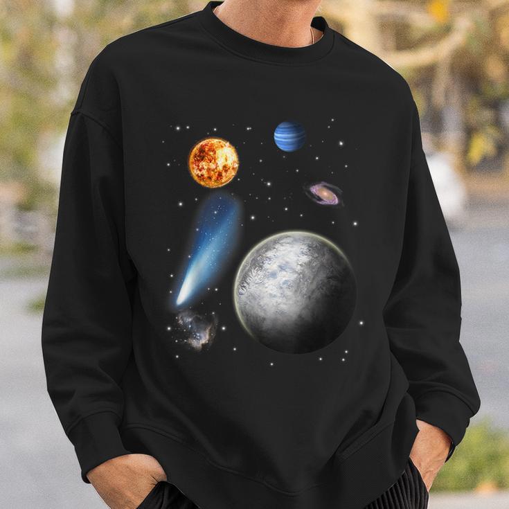 Space Motif Universe Stars Solar System Planets Sun Sweatshirt Geschenke für Ihn