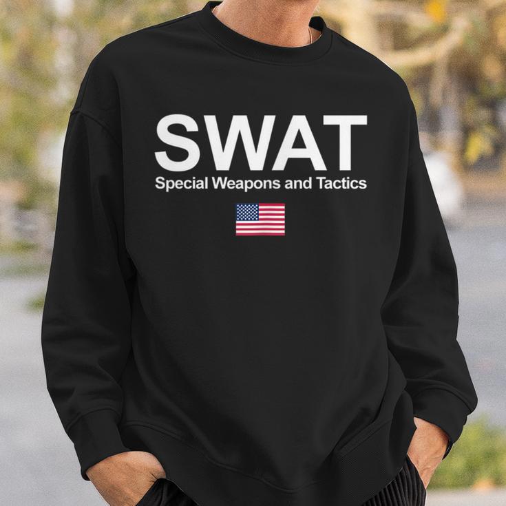 Swat Team Police Special Forces Us Flag Chest Logo Sweatshirt Geschenke für Ihn