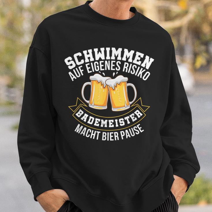 Swimming On Own Danger Pause Pool Boy Swimming Sweatshirt Geschenke für Ihn