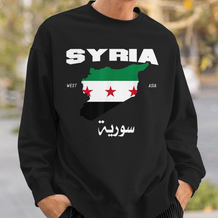 Syrian Revolution Flag Map Syria Situation Of Syria Sweatshirt Geschenke für Ihn