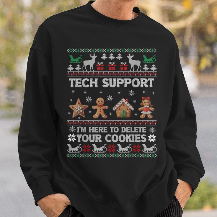 Tech-Support I'm Here To Delete Your Cookies Christmas Sweatshirt Geschenke für Ihn