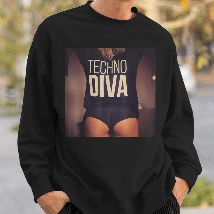 Techno Diva Cool Techno Dance Disco Edm Sweatshirt Geschenke für Ihn